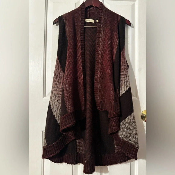 SLEEPING ON SNOW XS/S Cottagecore Lagenlook Mabli WOOL Blend Vest Brown Cozy - Picture 3 of 14